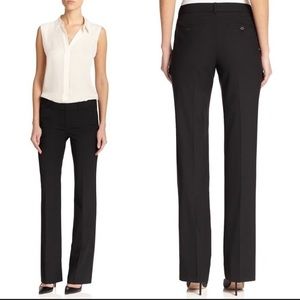 Theory Black Straight Leg Wool Pants